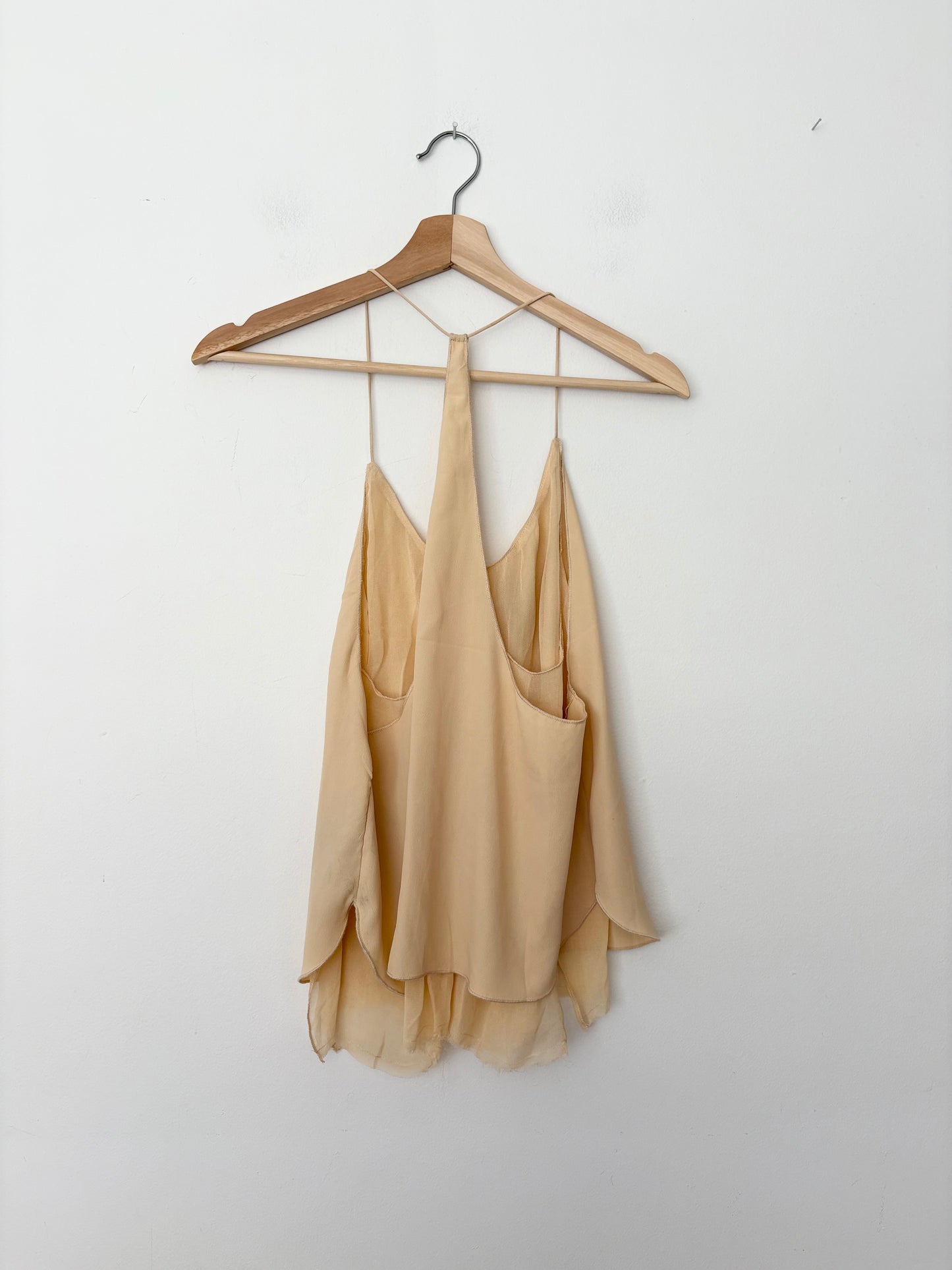 Free people raw hem chiffon tank top XS