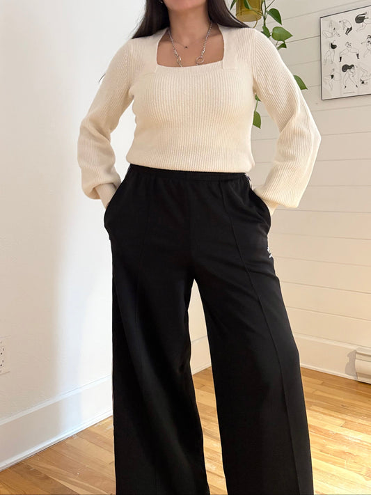 Madewell Melwood square neck wool blend sweater XS-M