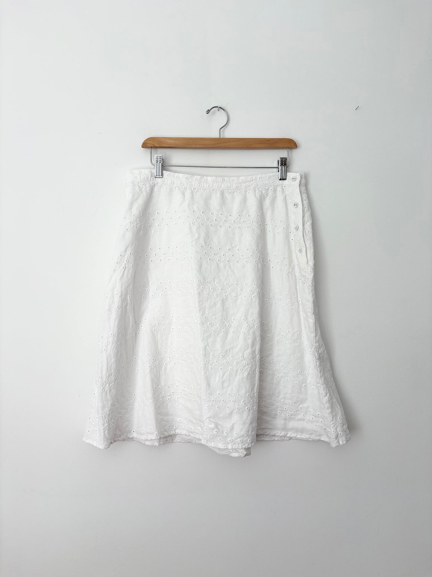 Everlane la jupe en lin à œillets Taille L