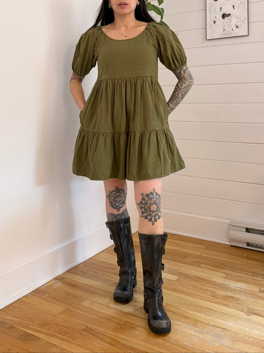 Madewell puff sleeve mini dress Small