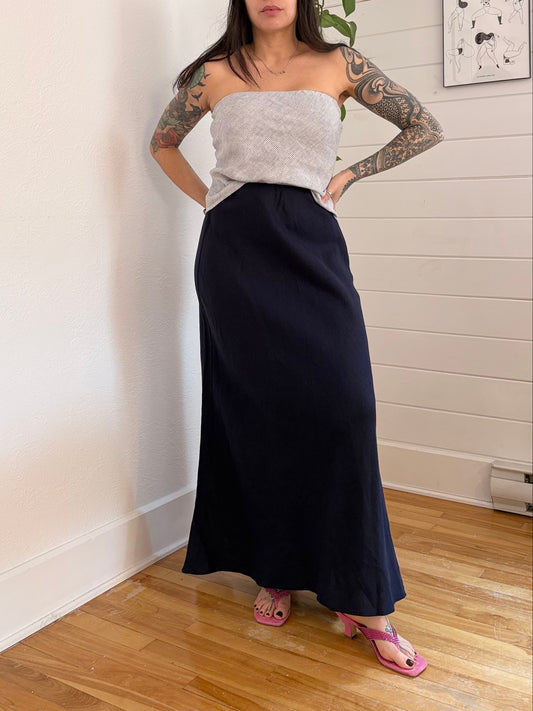 Madewell linen maxi slip skirt