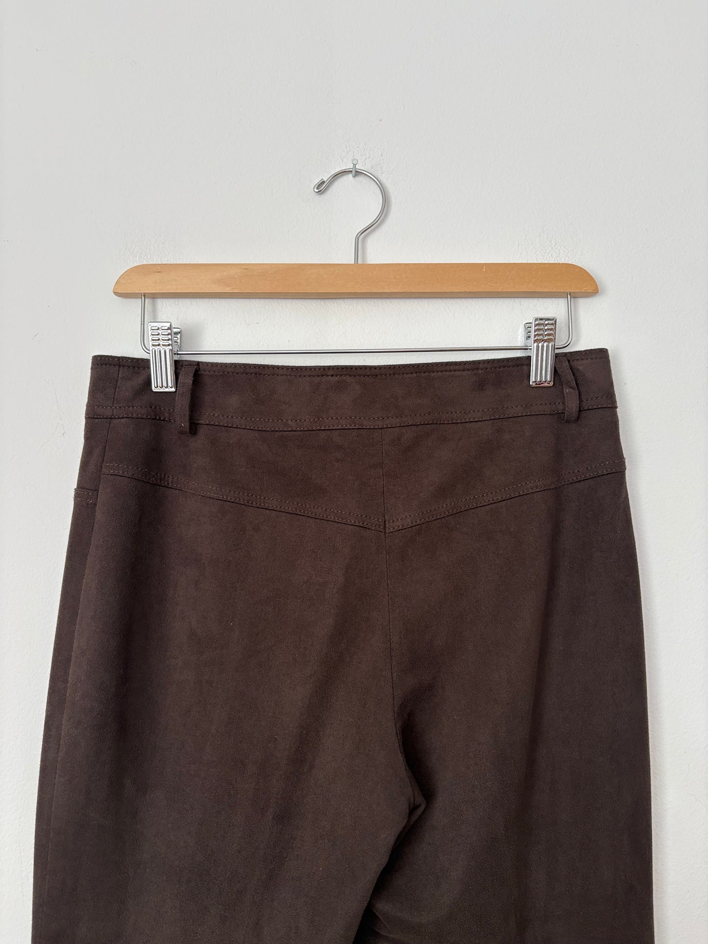 Vintage dark brown faux suede pants W27