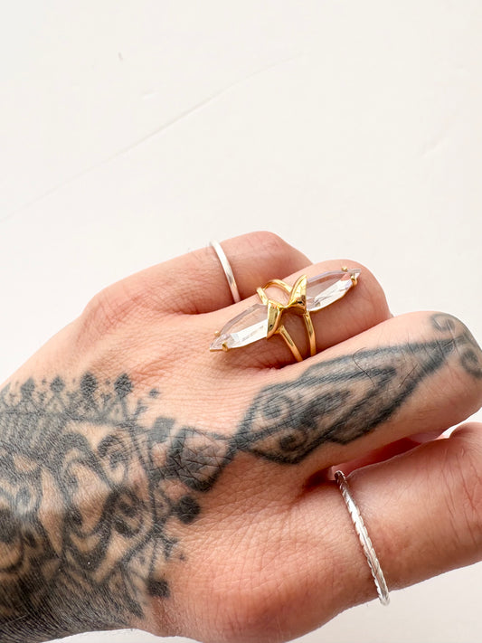 Noir NYC gold plated bounds ring