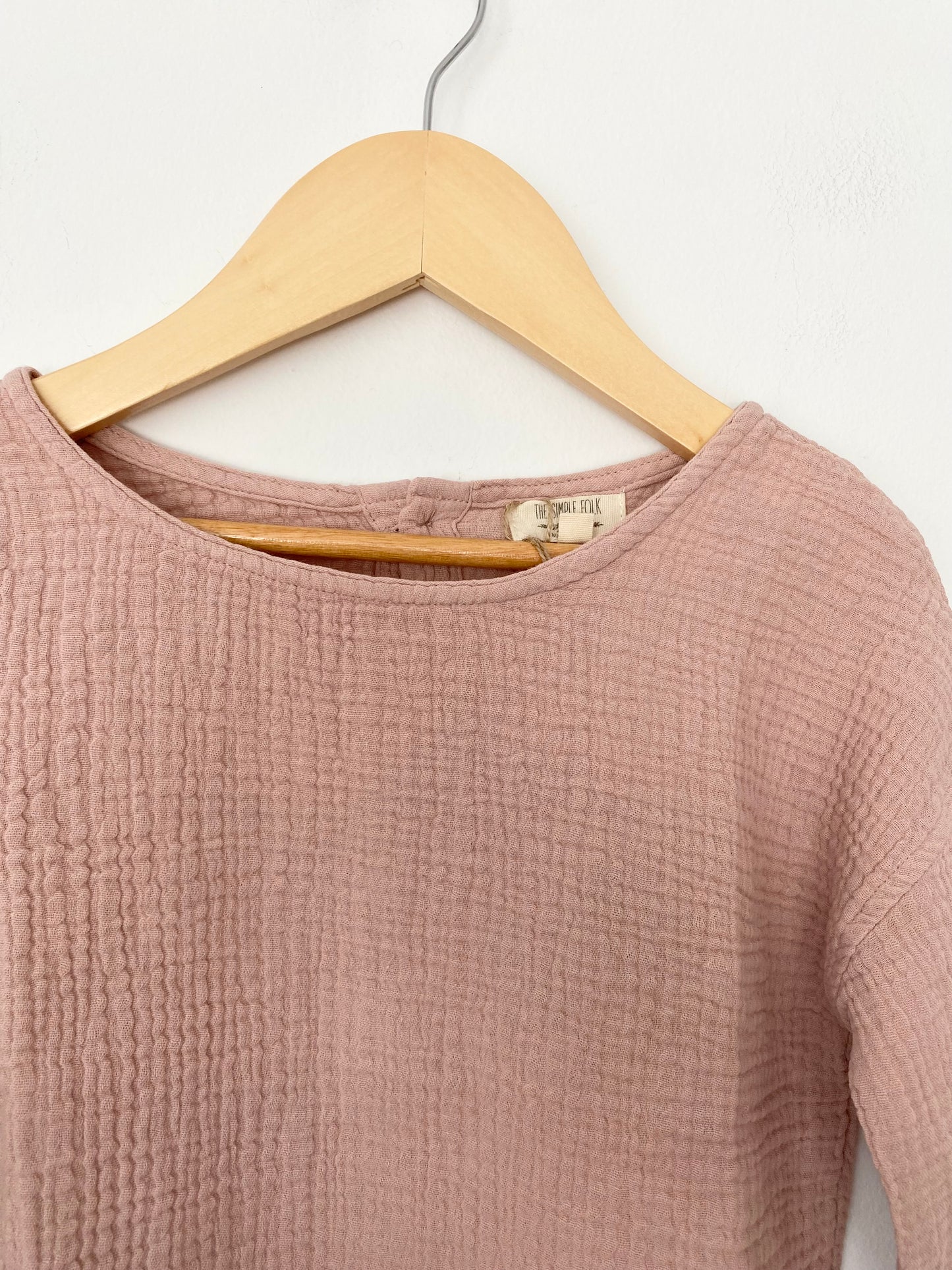 The simple folk button back top 3/4Y