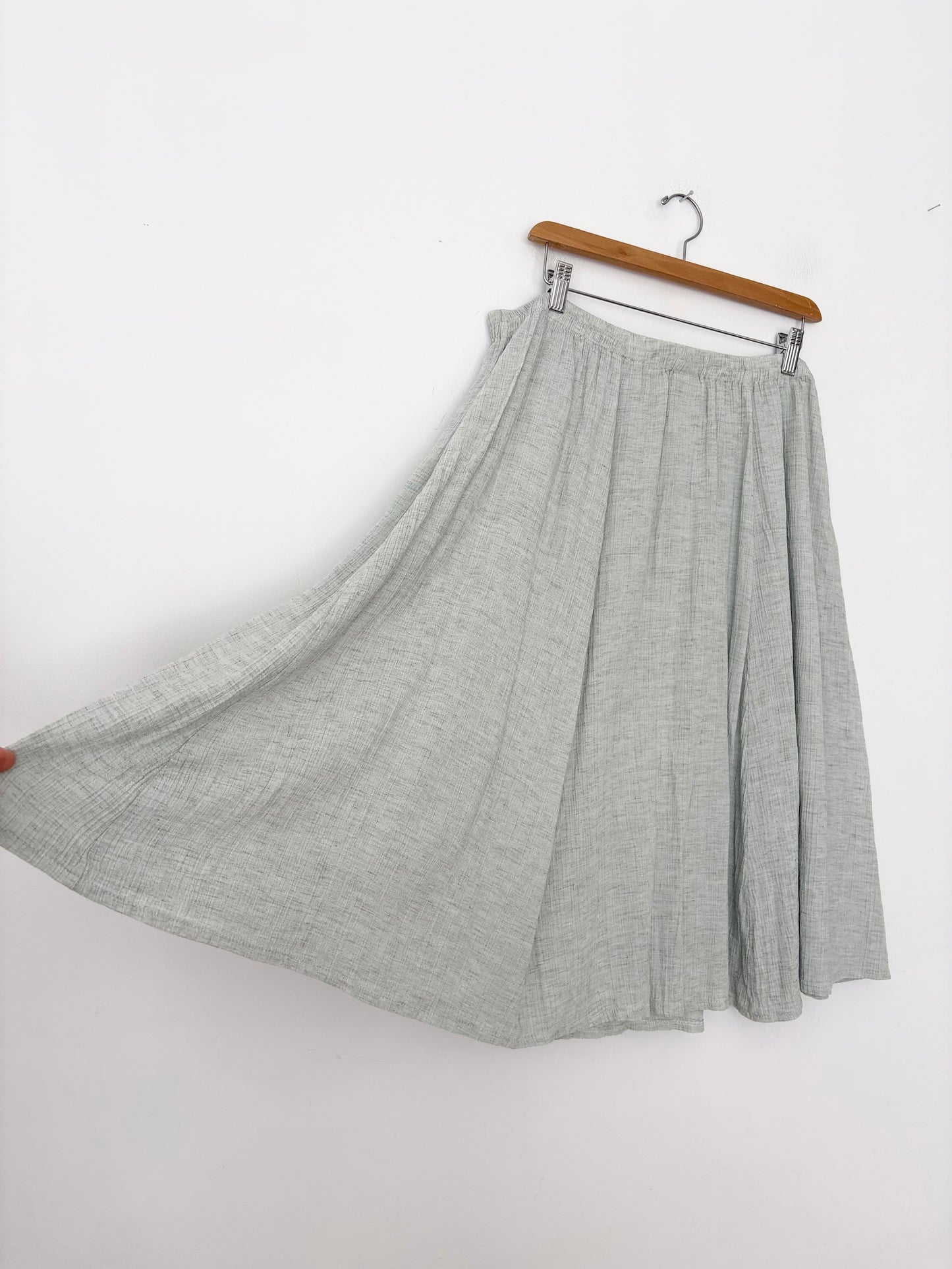 Vintage linen blend midi skirt XL