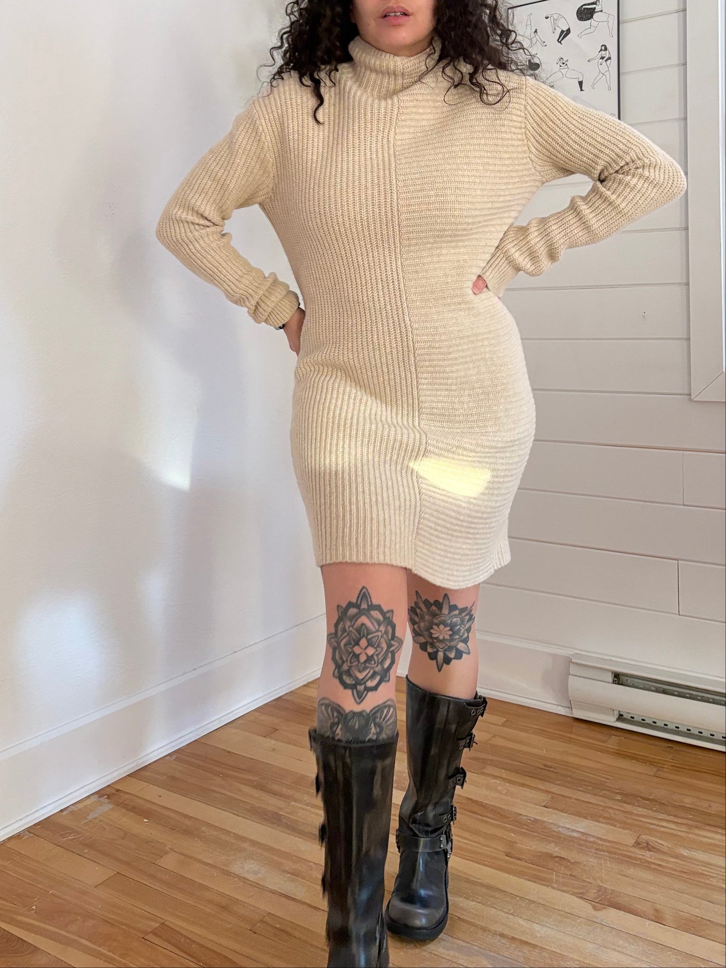 Robe Theory en maille laine mélangée à col montant XS/S