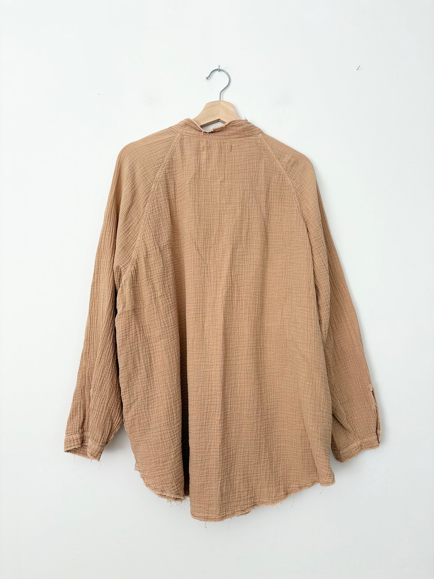 Free People summer daydream frayed button down L/XL