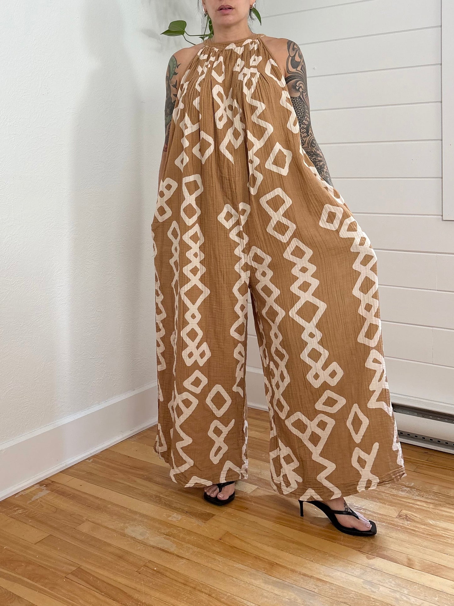 Combinaison pantalon coupe large géométrique World Market L/XL