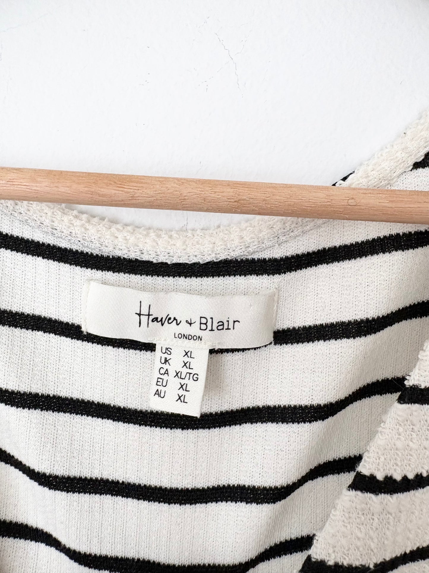 Haver & Blair linen blend stripe vest XL