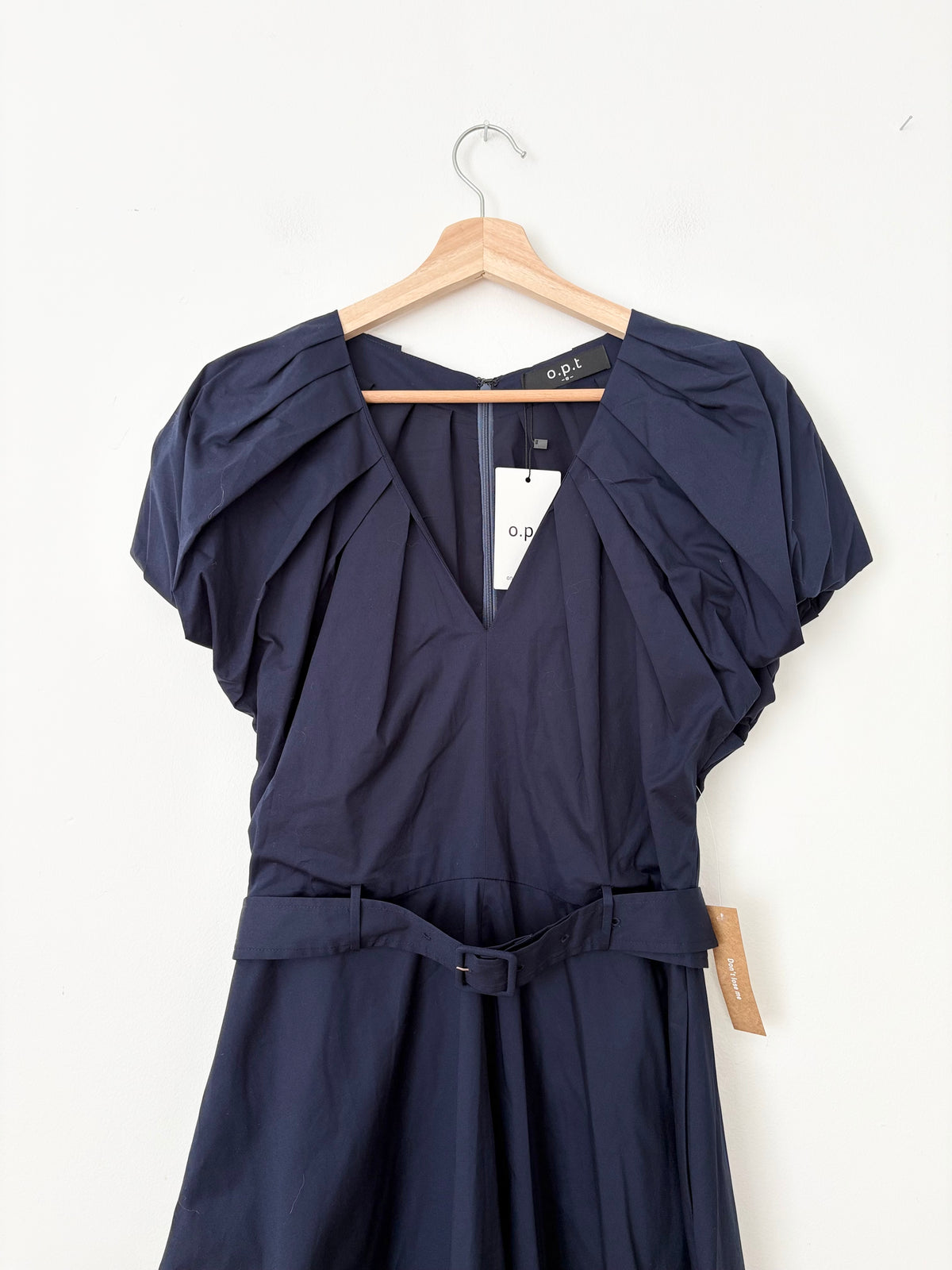 O.P.T puff sleeve belted dress Large