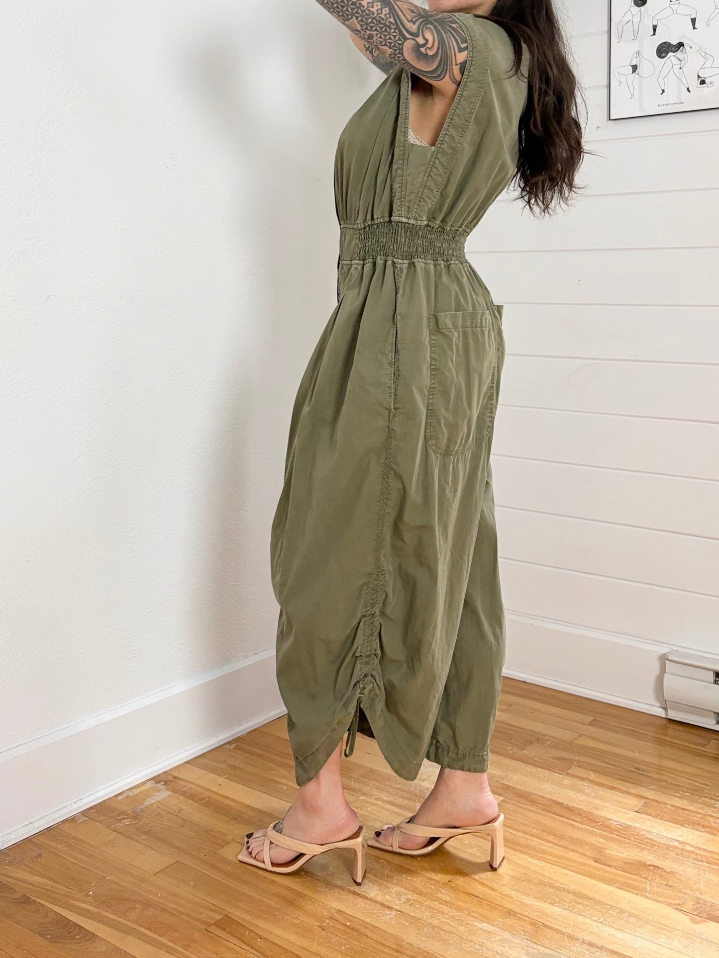Anthropologie shirthing parachute jumpsuit Large