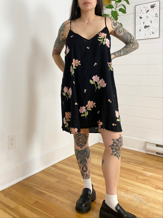 Free People floral slip mini dress XL