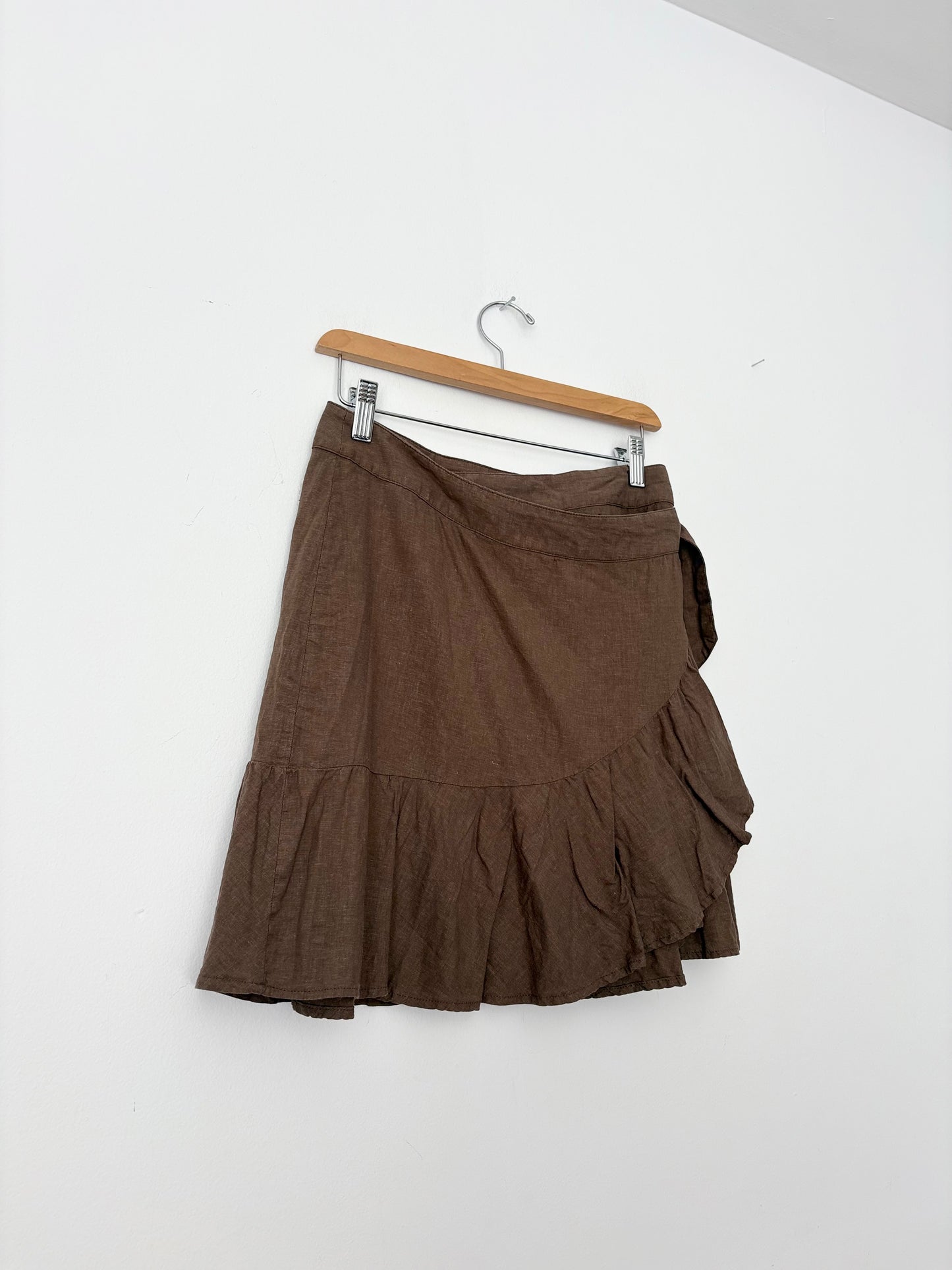 Jupe en mélange de lin volantée Free People taille S