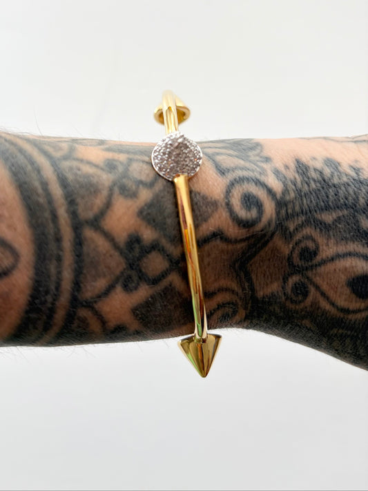 Noir NYC gold pave pyramid bracelet