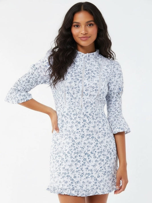Robe courte à col montant Laura Ashley X UO Maisy Small