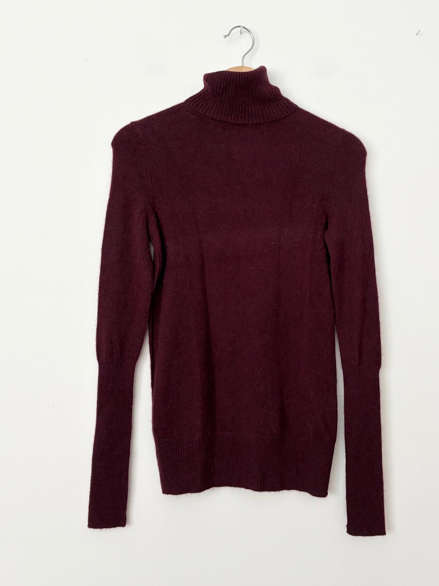 Pull col roulé en cachemire bleu turquoise XS