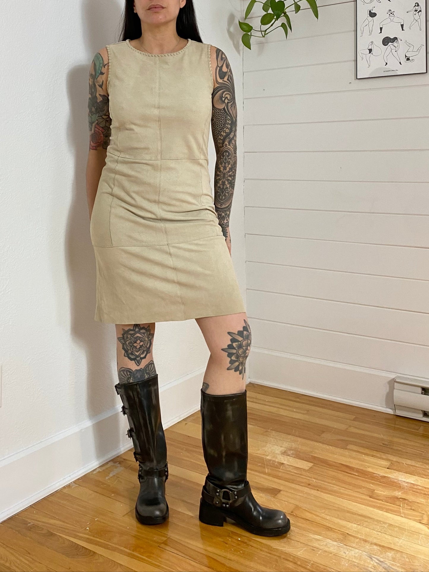 Mini-robe Vince en daim d'agneau véritable Medium