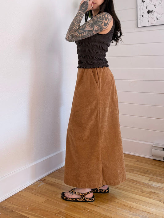 Vintage faux suede maxi skirt S/M