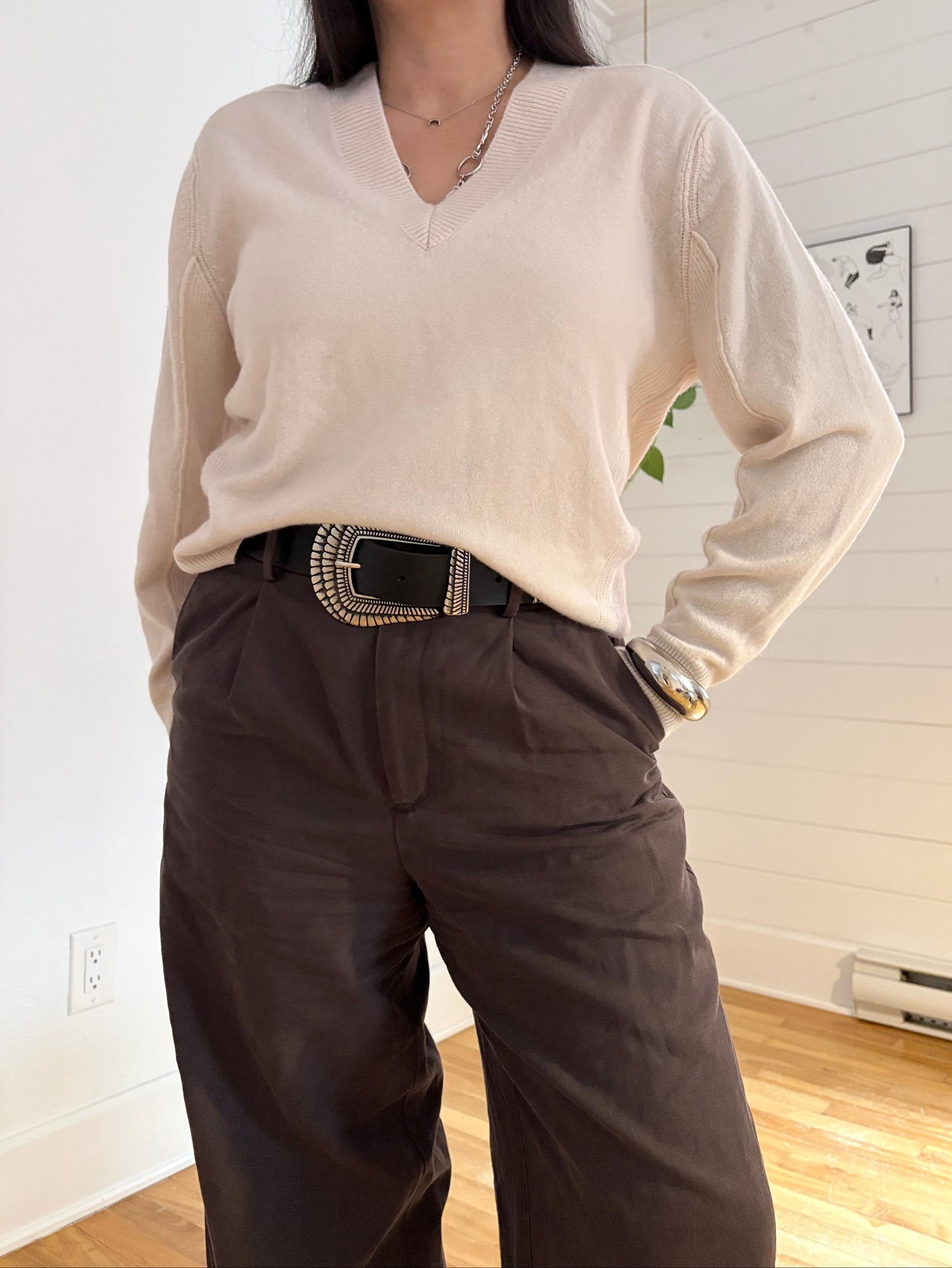 Madewell cashmere V neck sweater XS/S