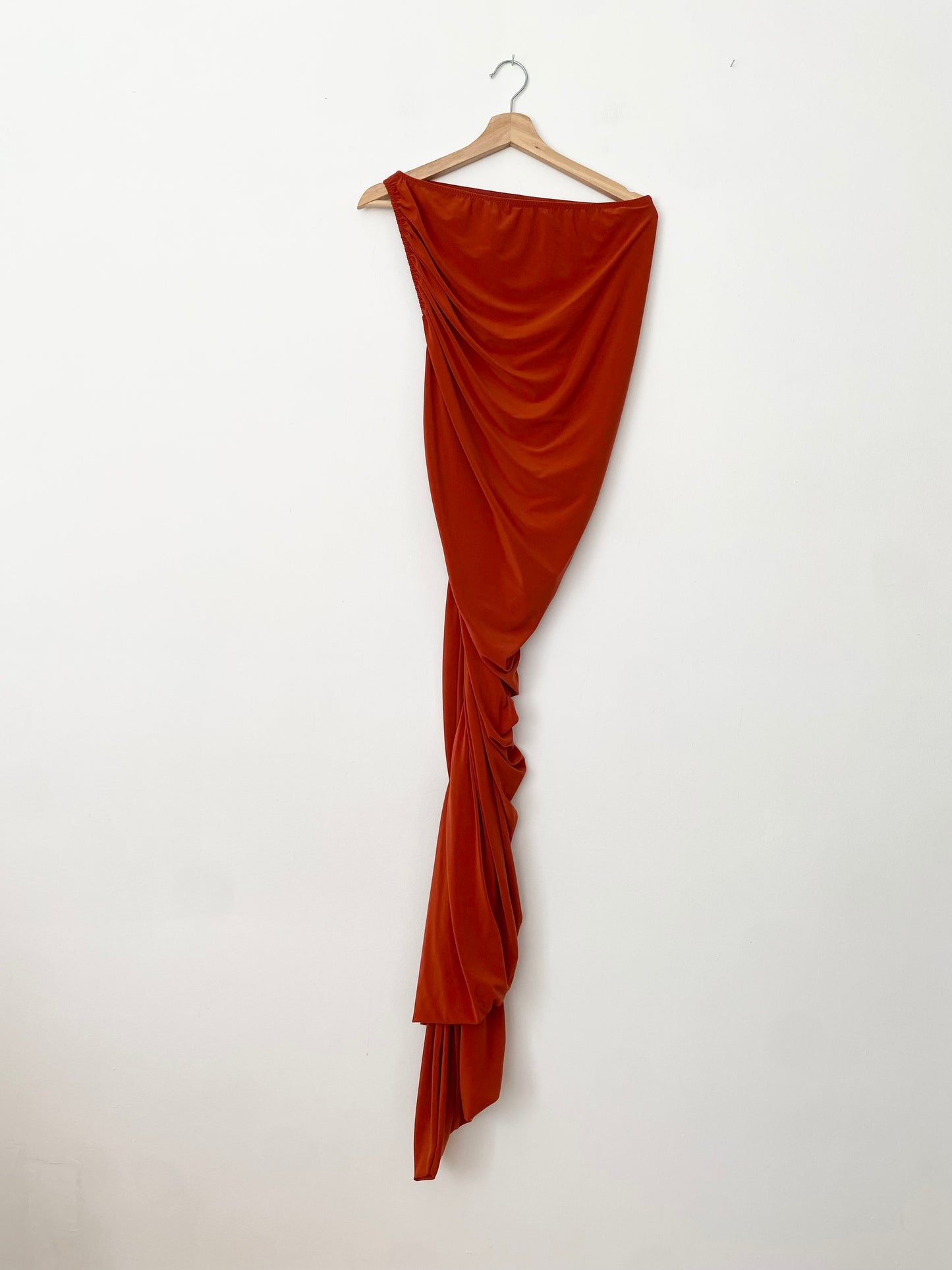 Norma Kamali Diana one shoulder draped dress S/M