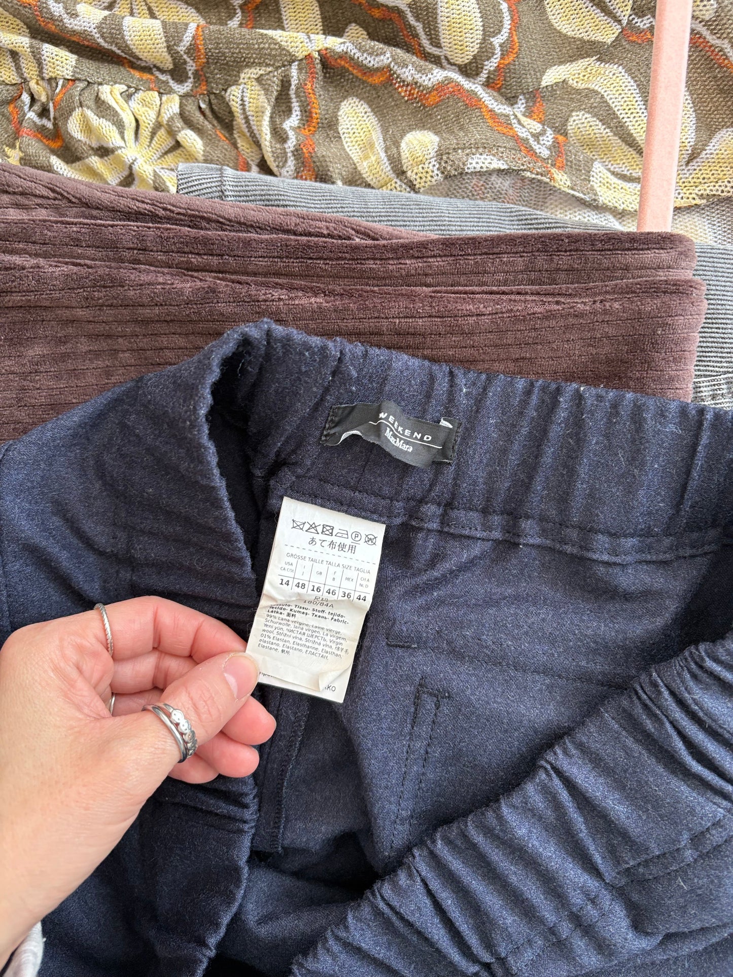 Pantalon en flanelle de laine Maxmara Weekend, taille XL