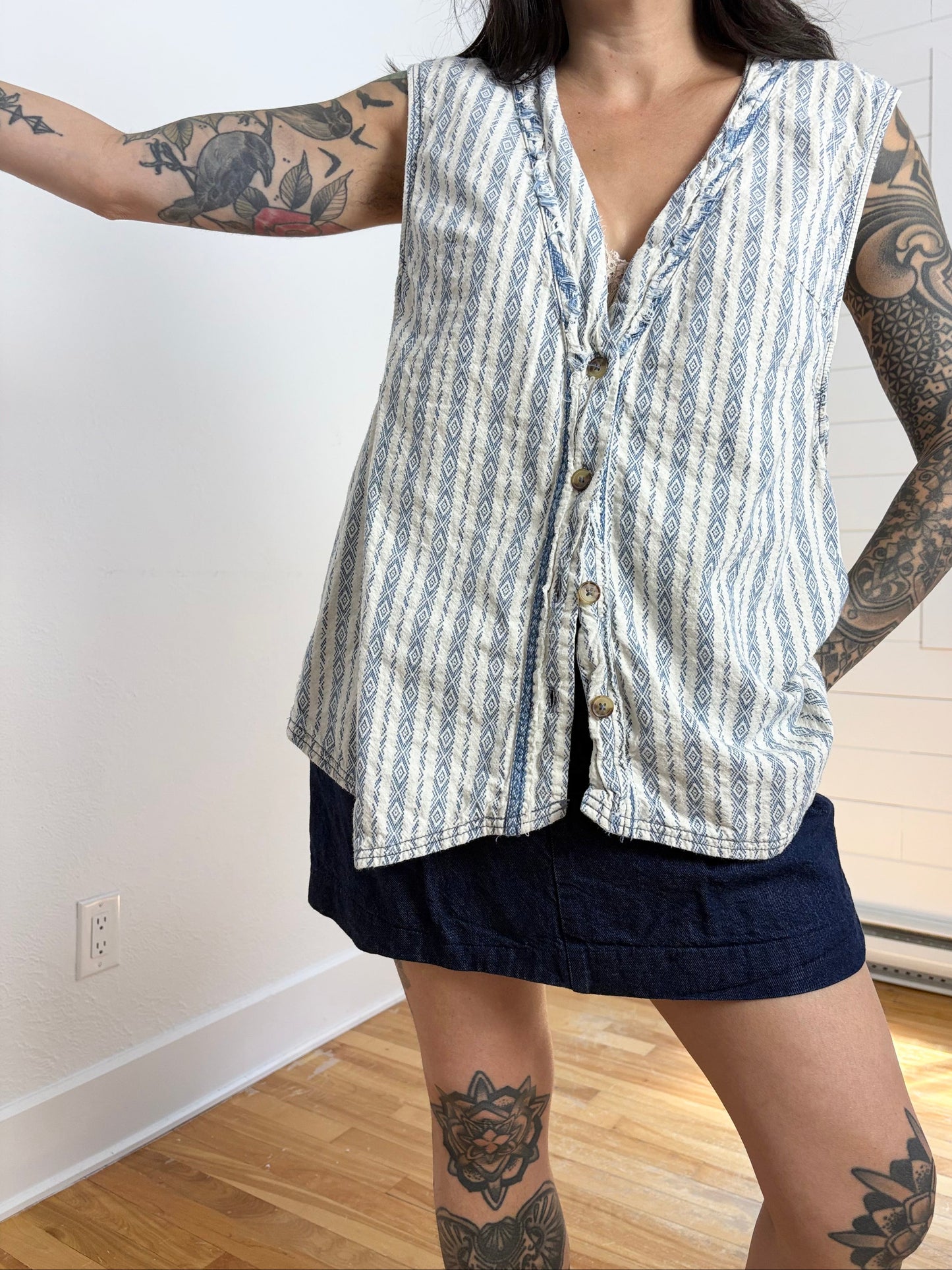 Free People Spellbound linen blend vest XL
