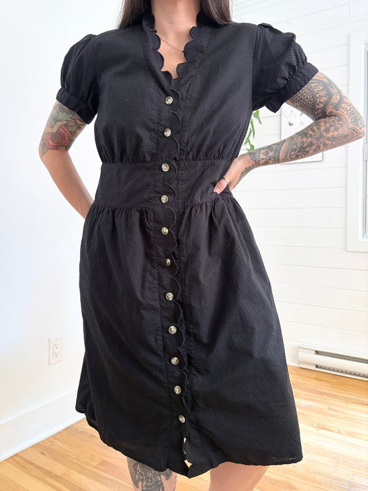 Isaac Mizrahi for Target scalloped midi dress Large