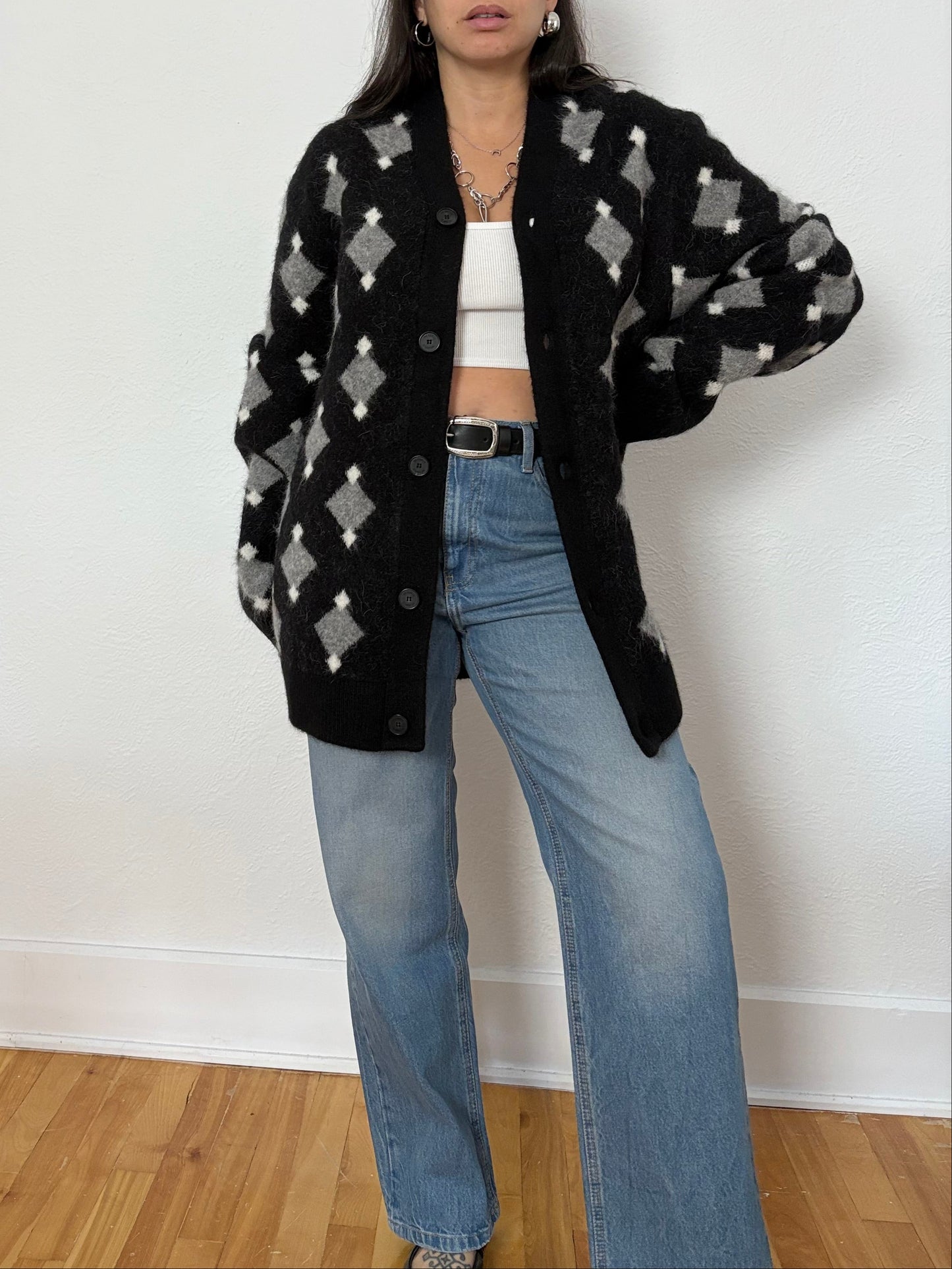 The kooples alpaca oversized knitted cardigan M-XL