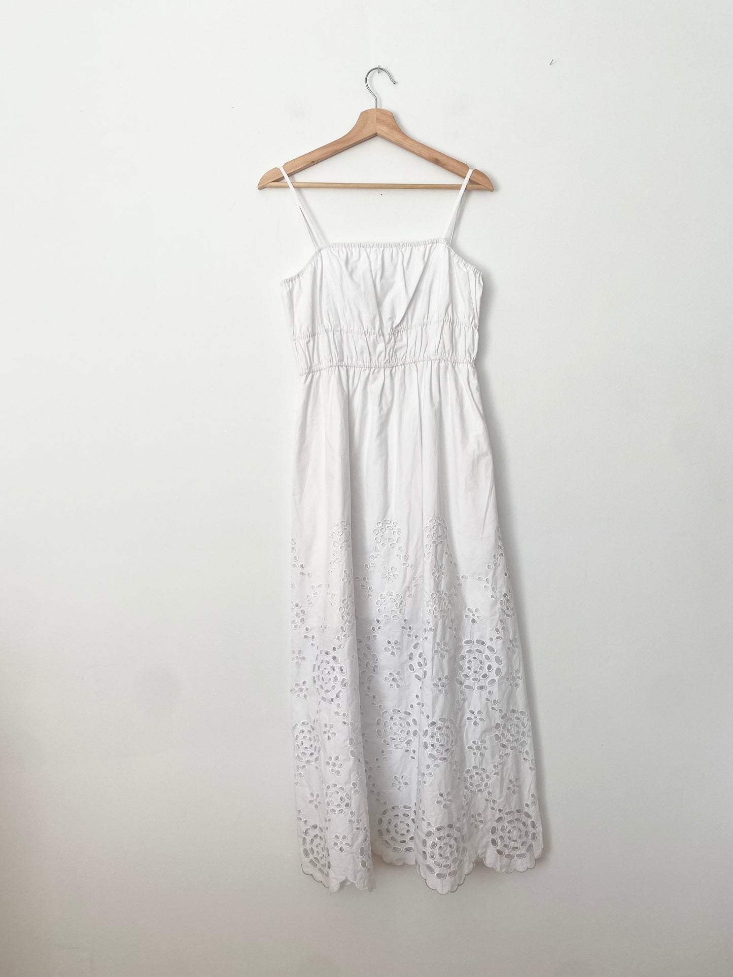 Madewell embroidered tank dress in poplin Medium