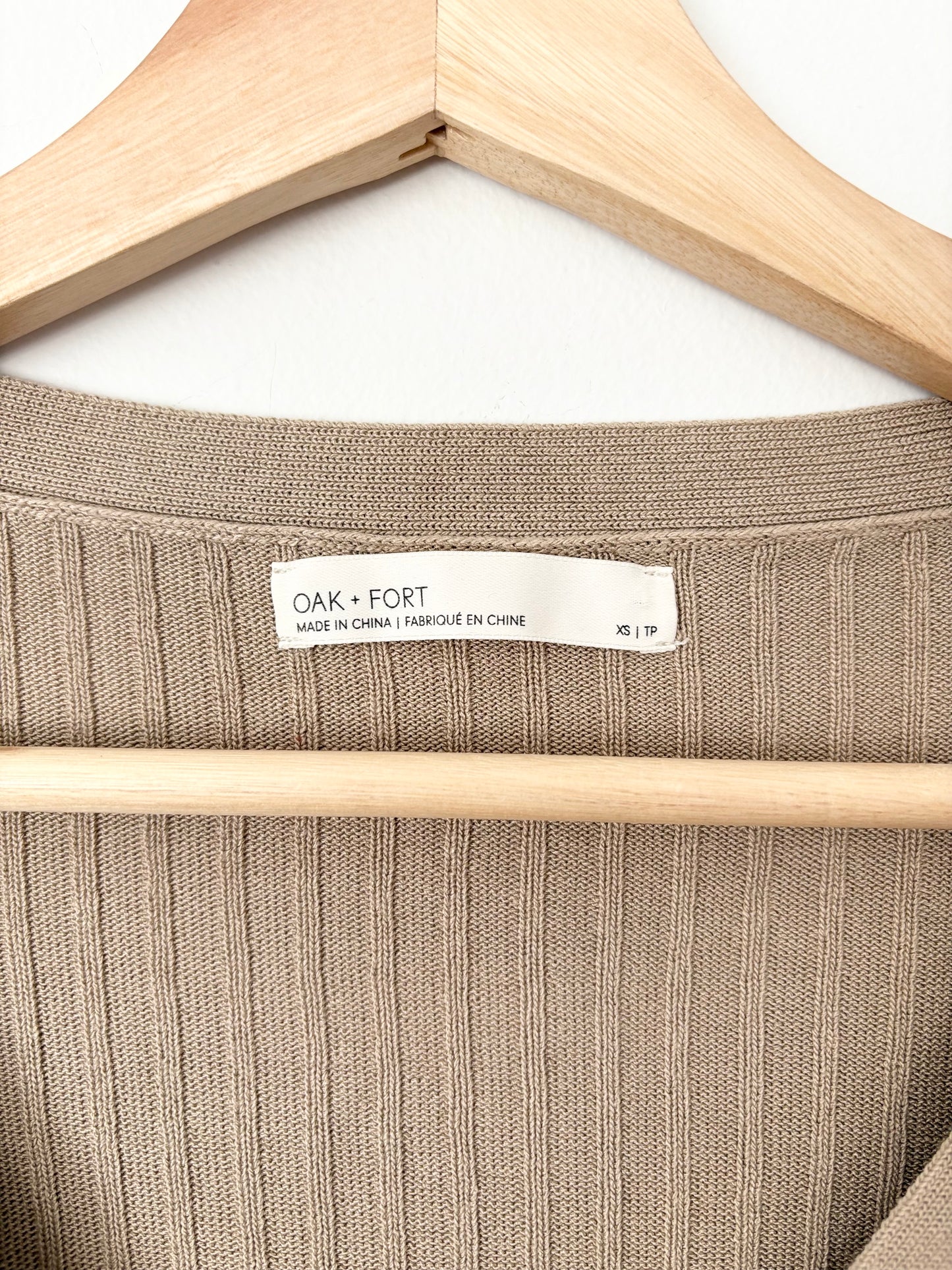 Oak + Fort ribbed crop cardigan XS