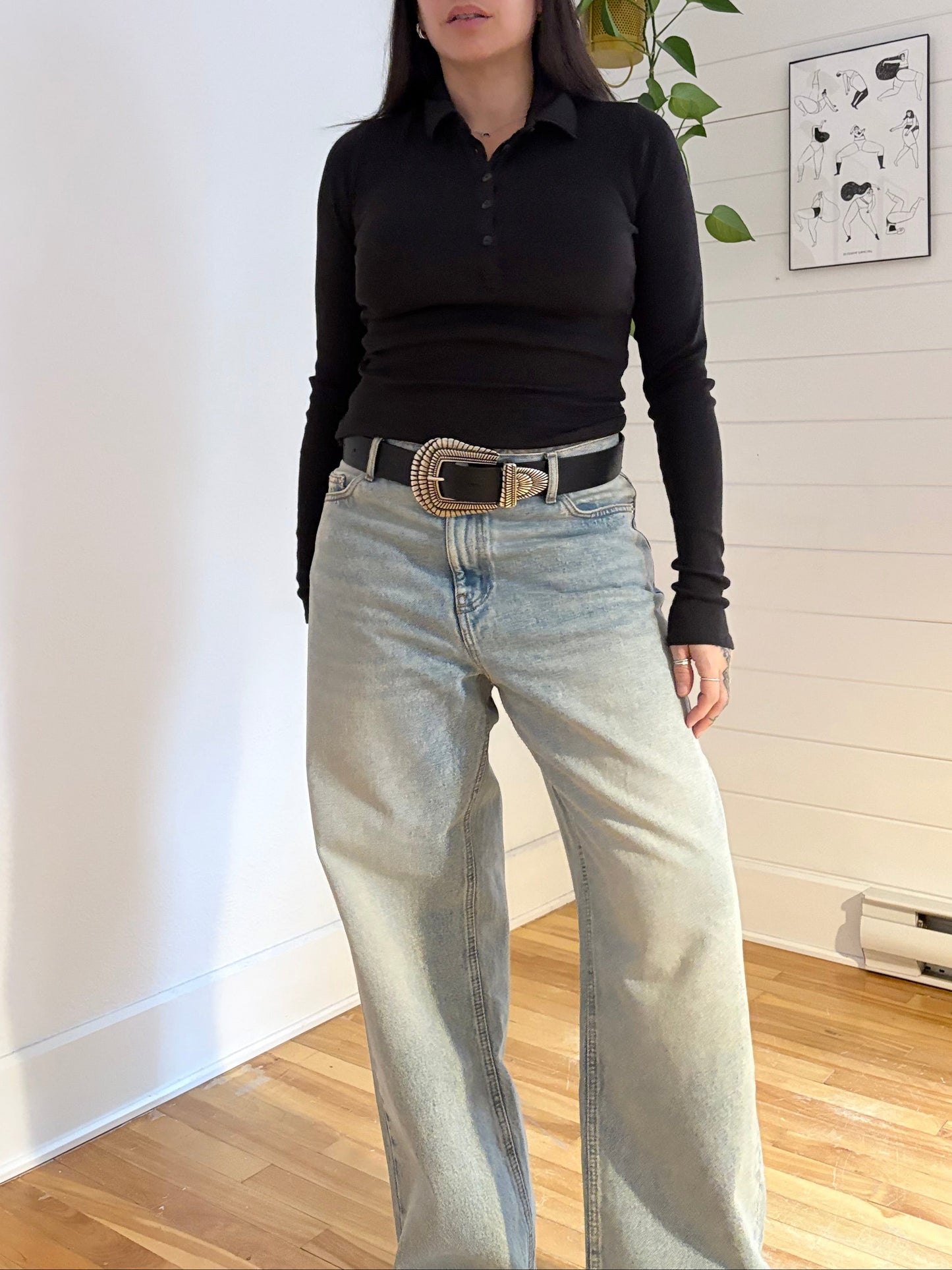 Polo à manches longues côtelé Rag & Bone Essential, taille S