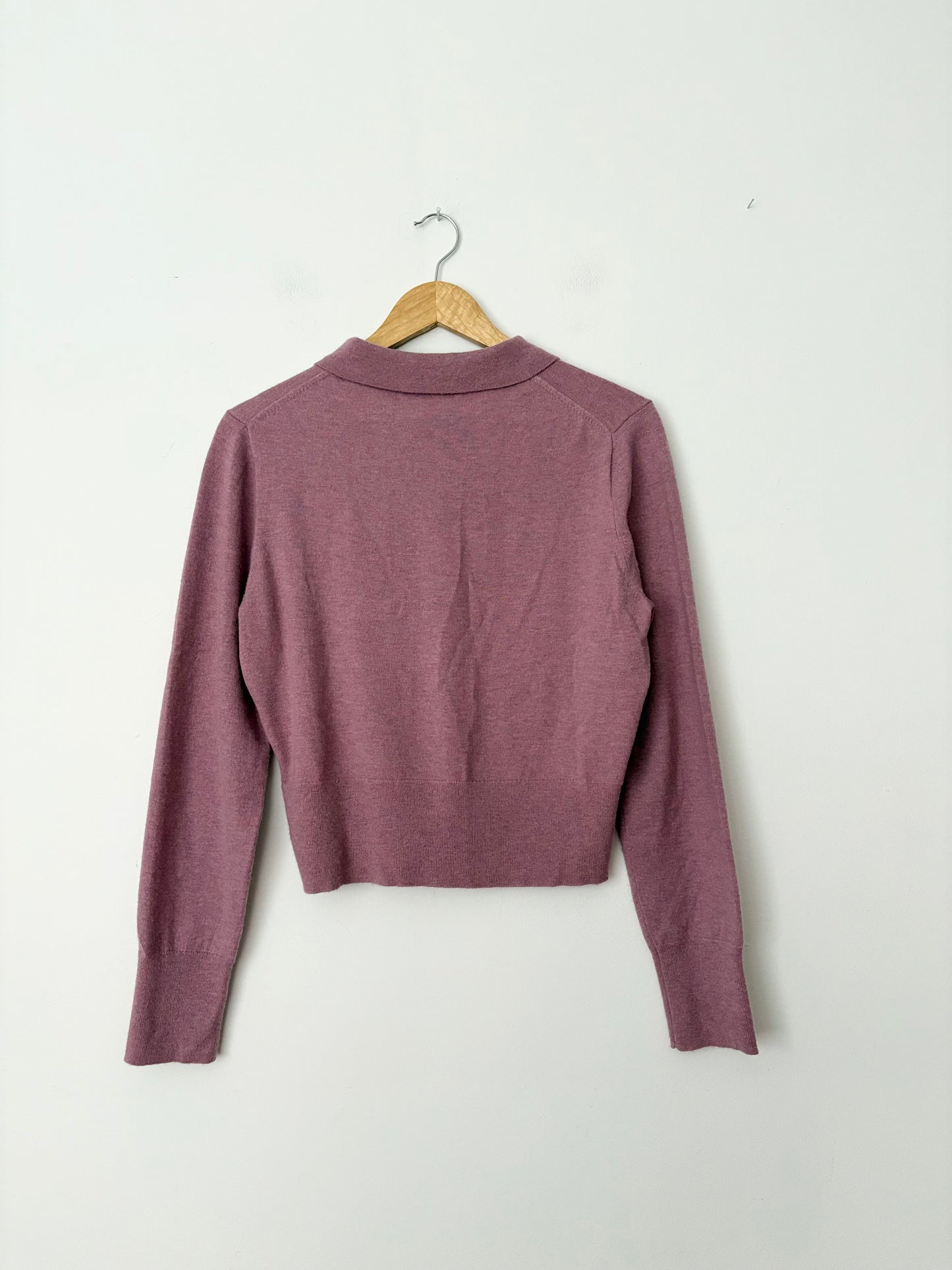 J.Crew Featherweight cashmere-blend long-sleeve polo shirt Medium