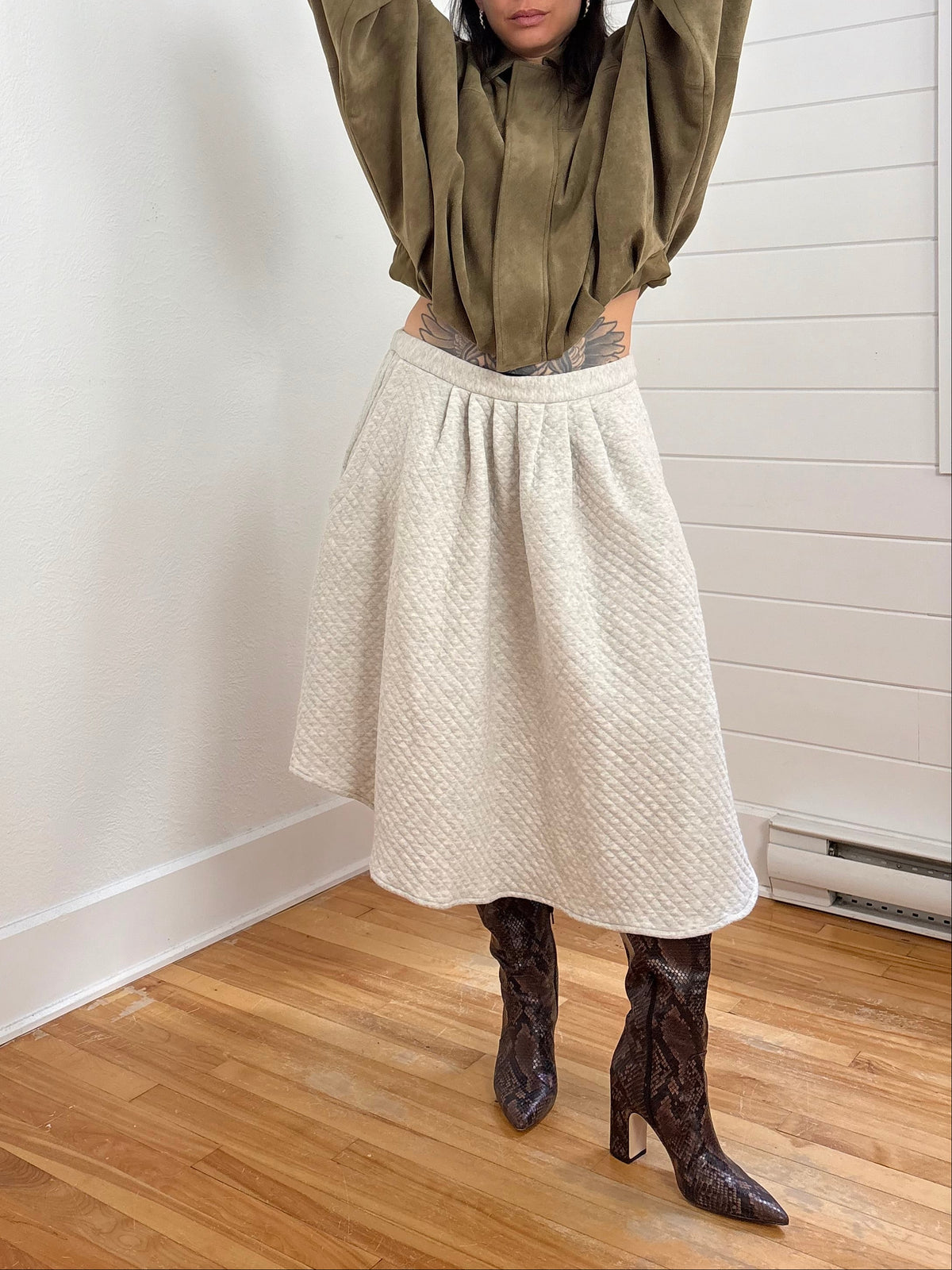 Atelier B quilted midi skirt Large