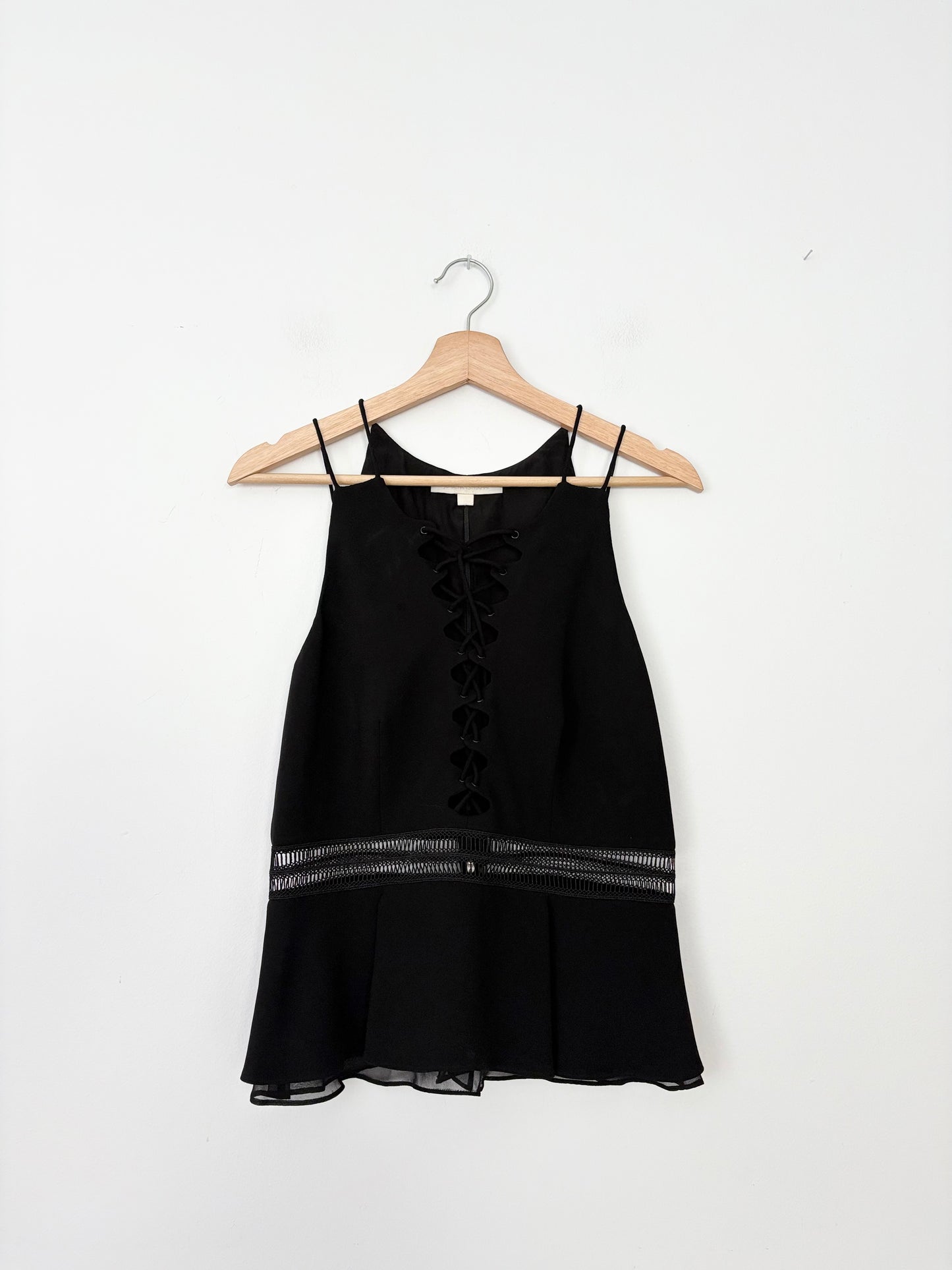 Jonathan Simkhai lace up black top Medium