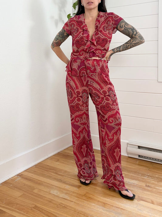 Vintage victoria's secret 2 piece chiffon set Medium
