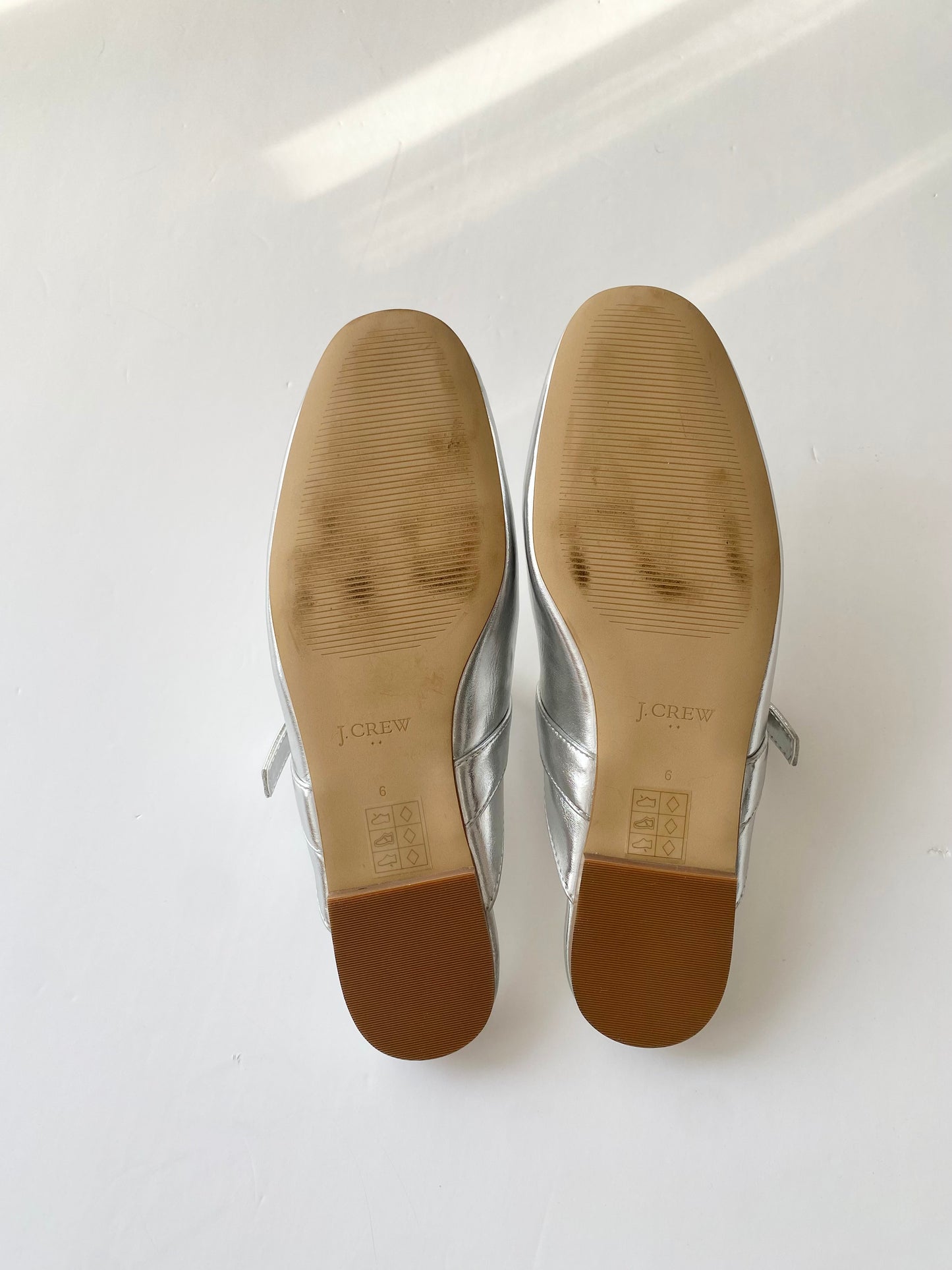 J.Crew silver mary jane mules EUR36