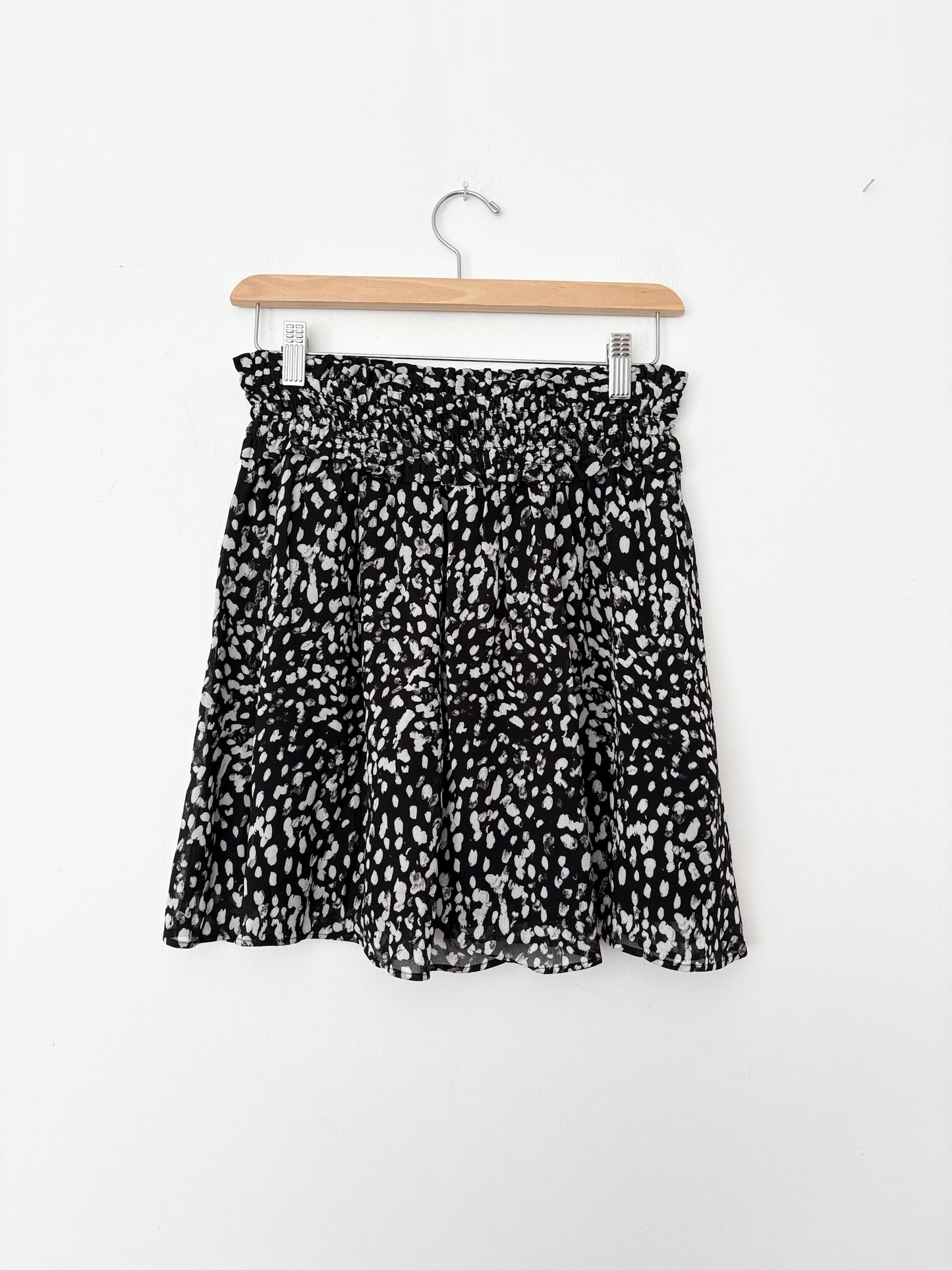The Kooples grunge leopard smocked waist mini skirt Small
