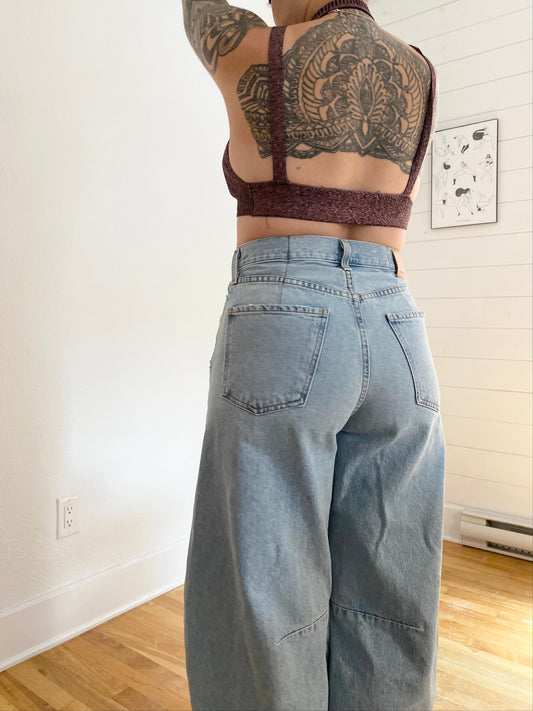 Zara metallic open back top Medium