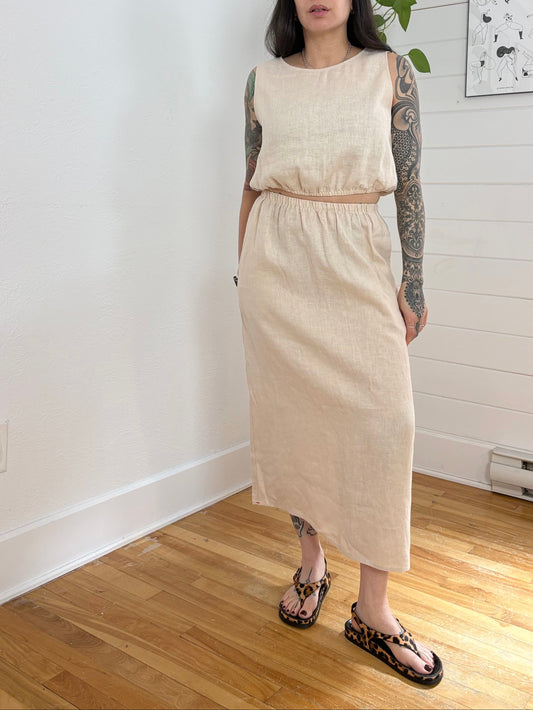 Xirena Tallie linen midi skirt set XS-M