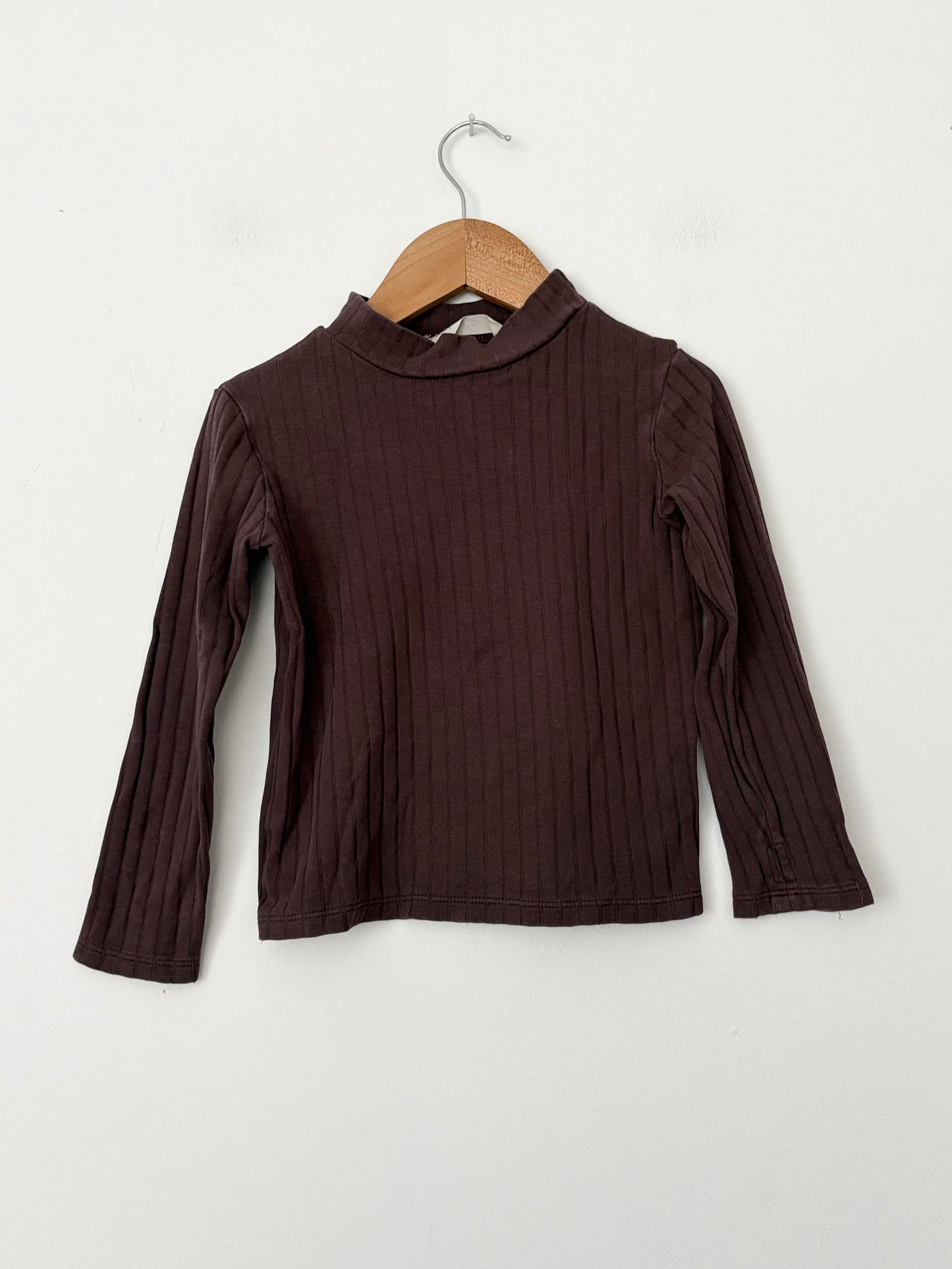 Facade apt. chocolate brown ribbed turtleneck 3T