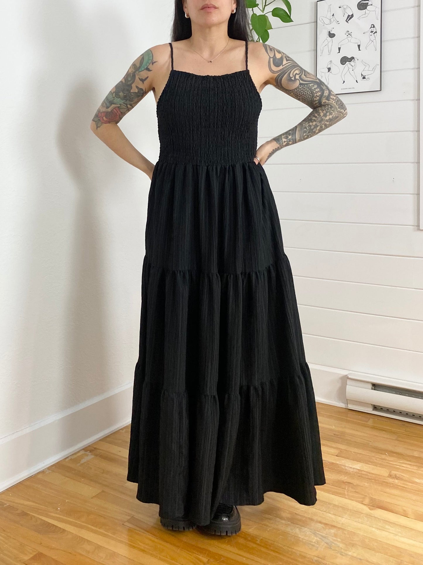 Robe longue à volants et smocks ASOS Medium