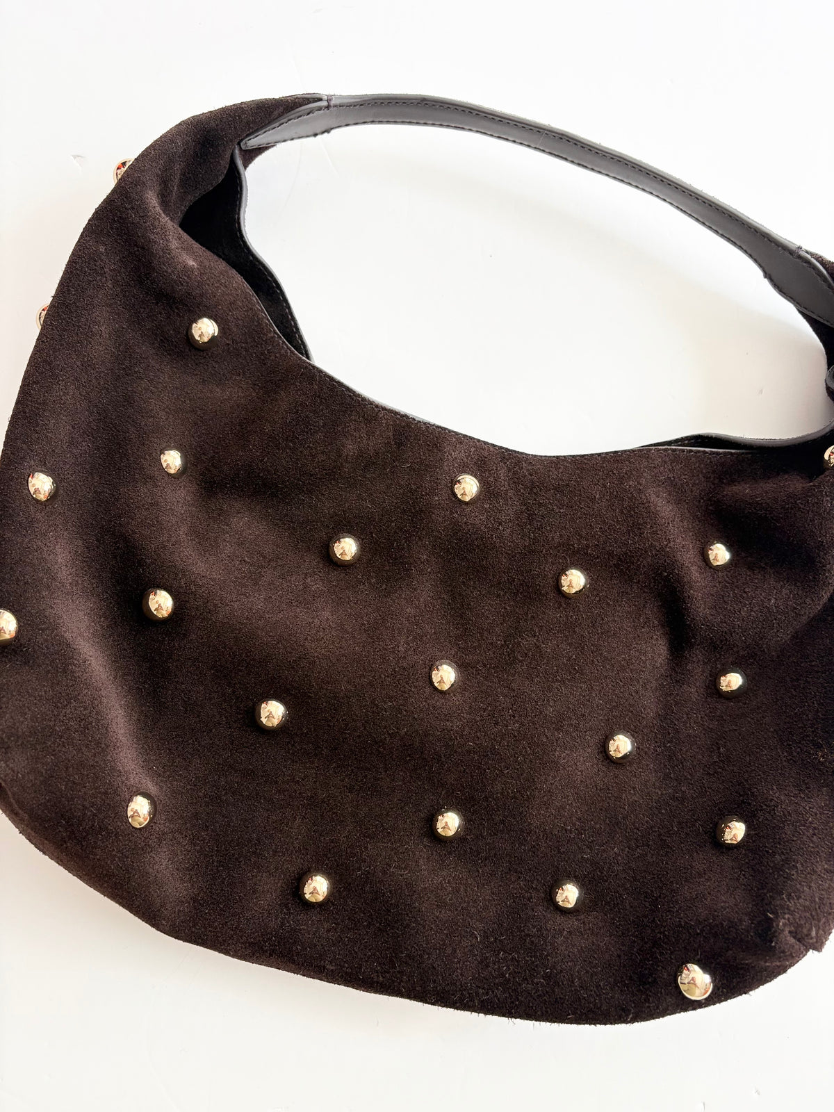 Madewell the mylie studded suede shoulder bag