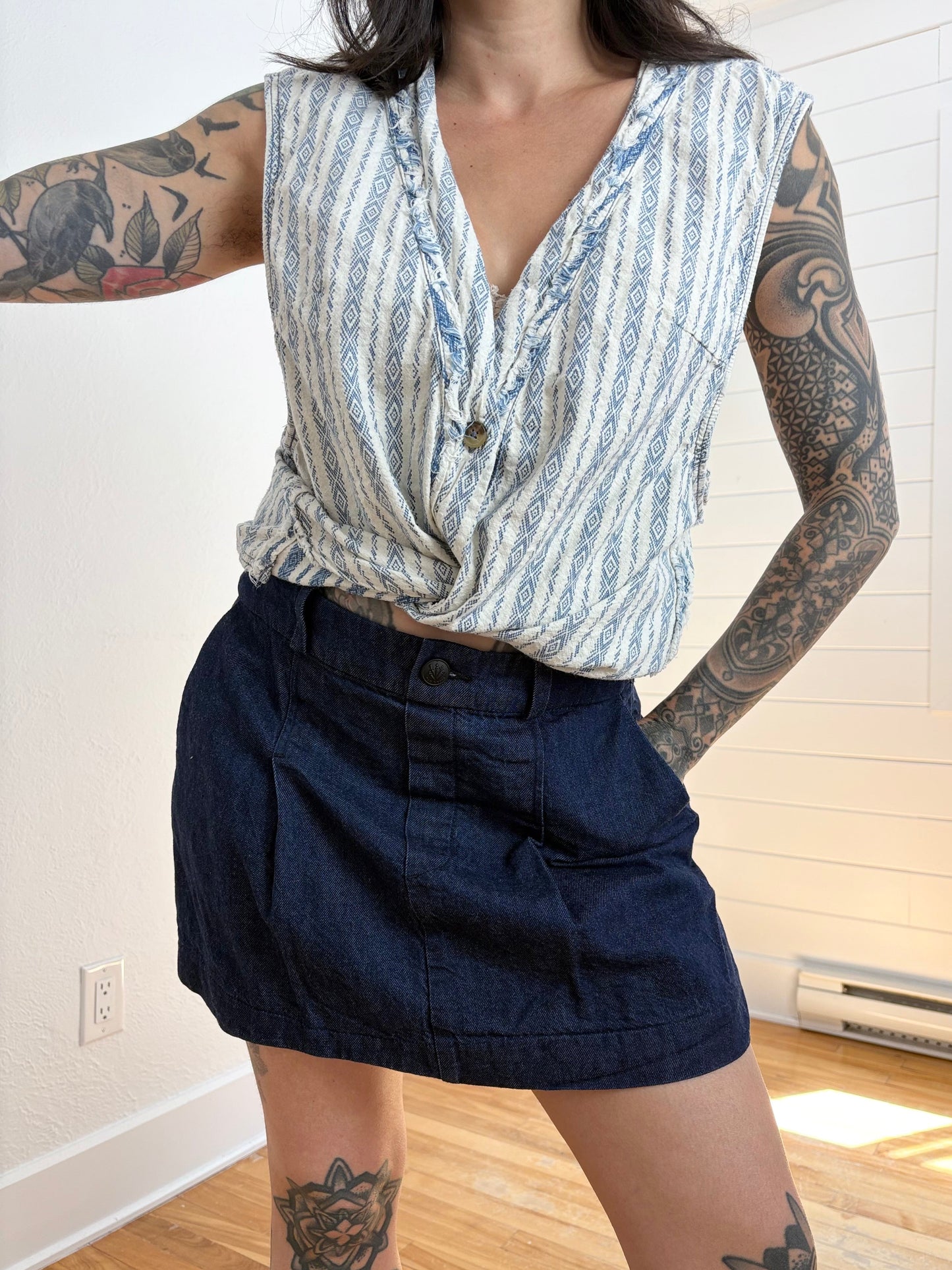 Free People Spellbound linen blend vest XL