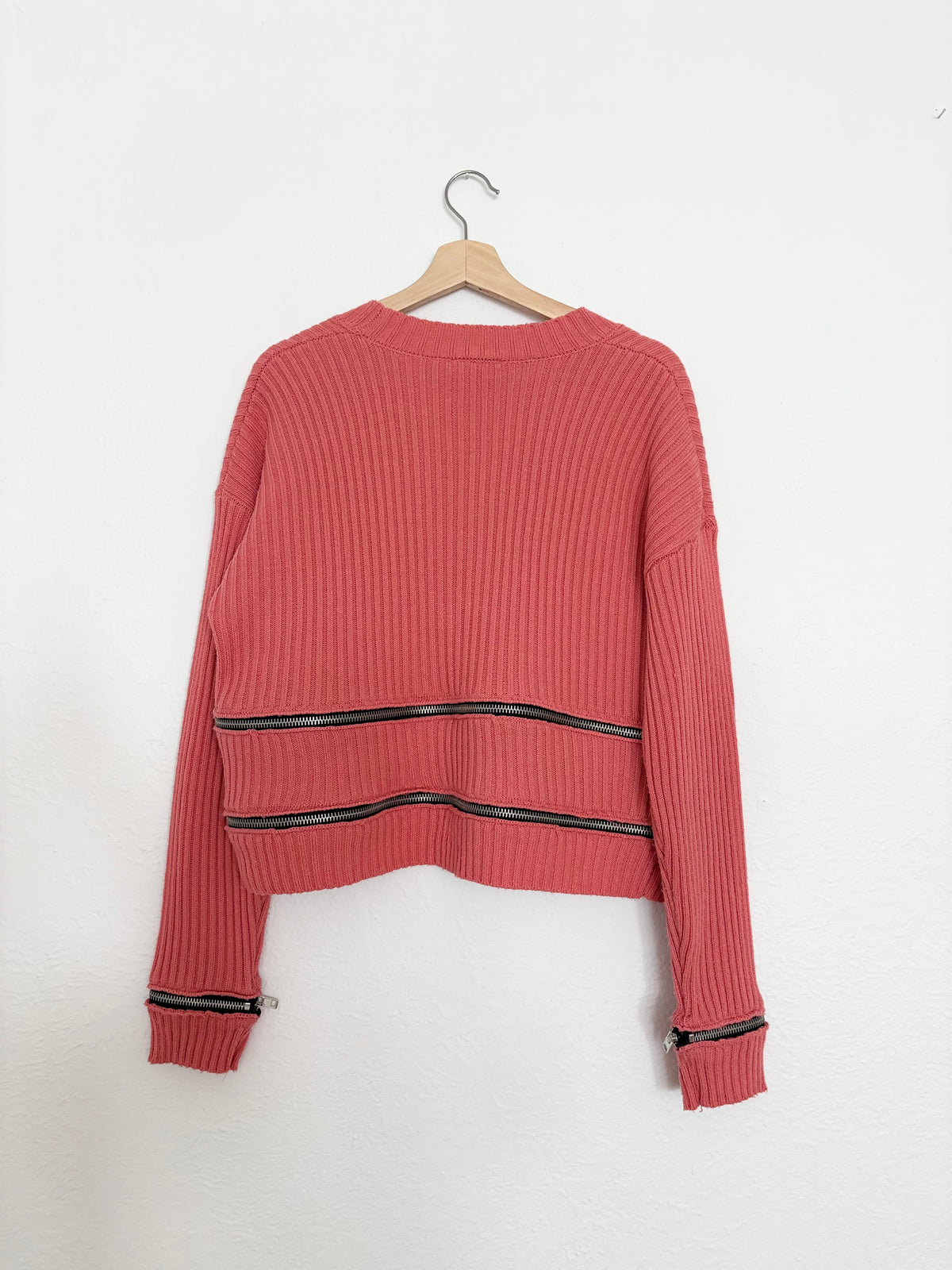 The Ragged Priest Censor ribbed knit zipper cardigan Small