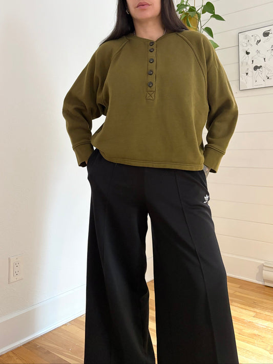 Madewell BetterTerry henley sweatshirt M/L