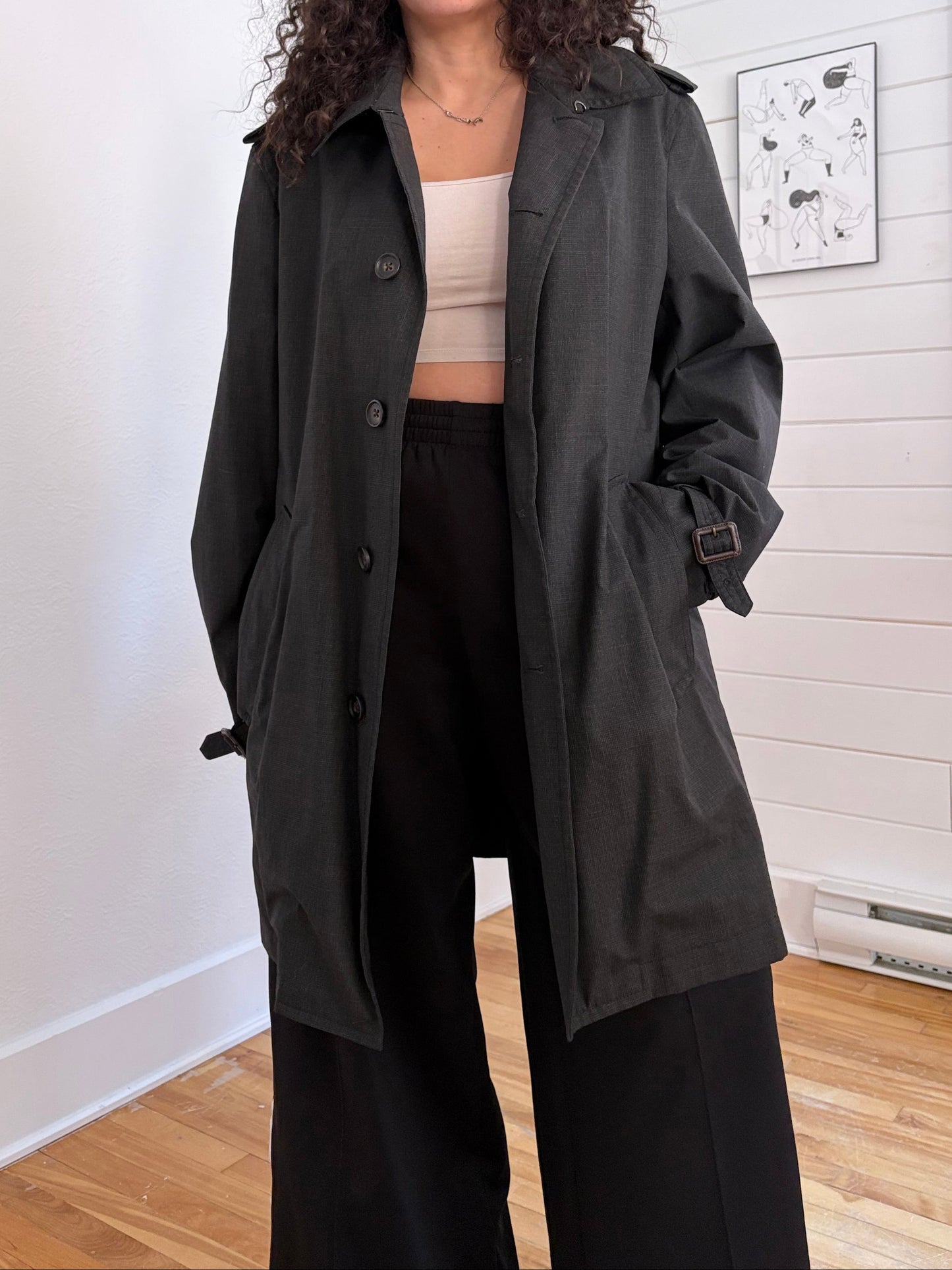 Trench-coat mi-long en laine mélangée Banana Republic, taille XL