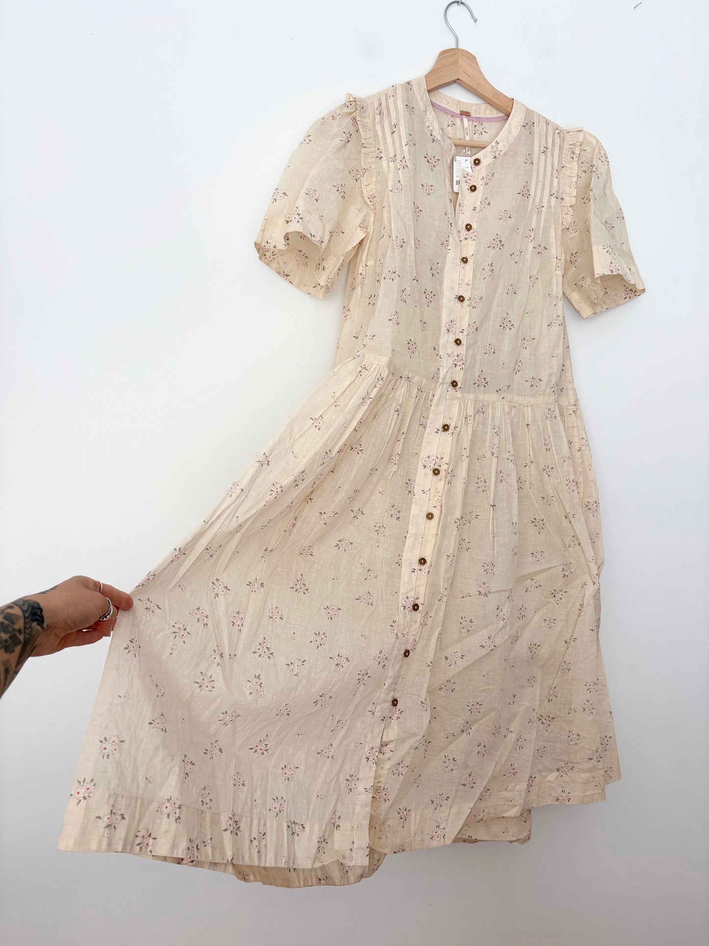 Free People cream Bella Mae midi dress Medium