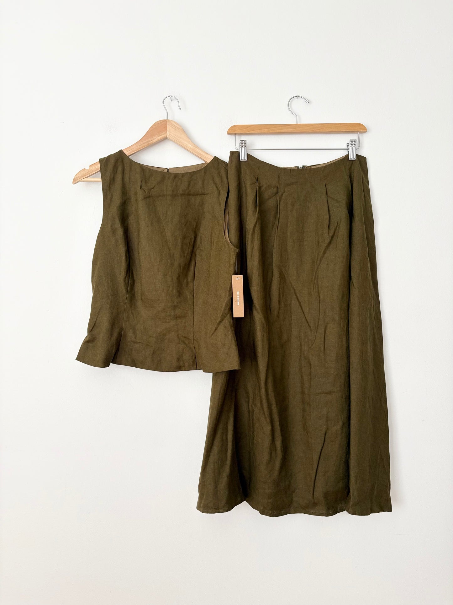 O.P.T Aveline Linen set in moss Medium