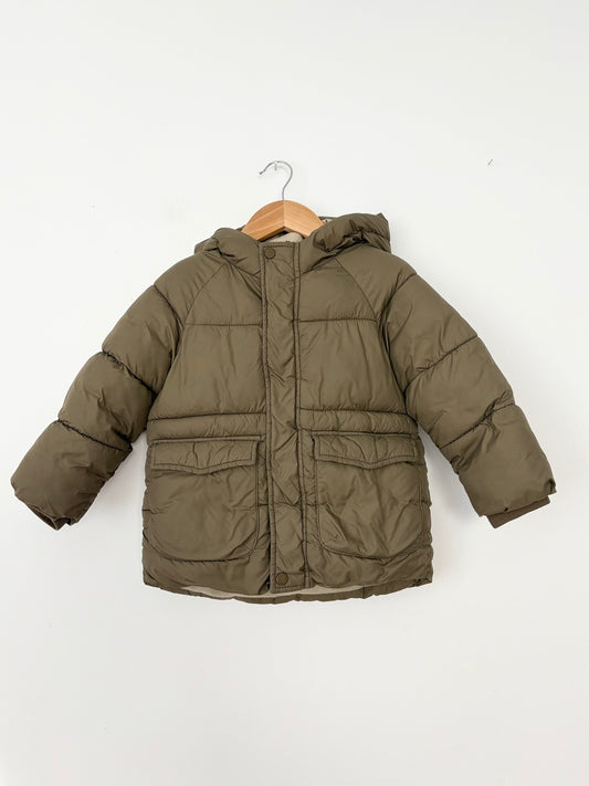 Zara puffer coat 3/4Y