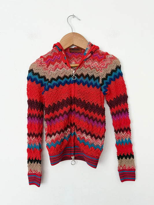 Missoni open knit zip up hoodie 4T